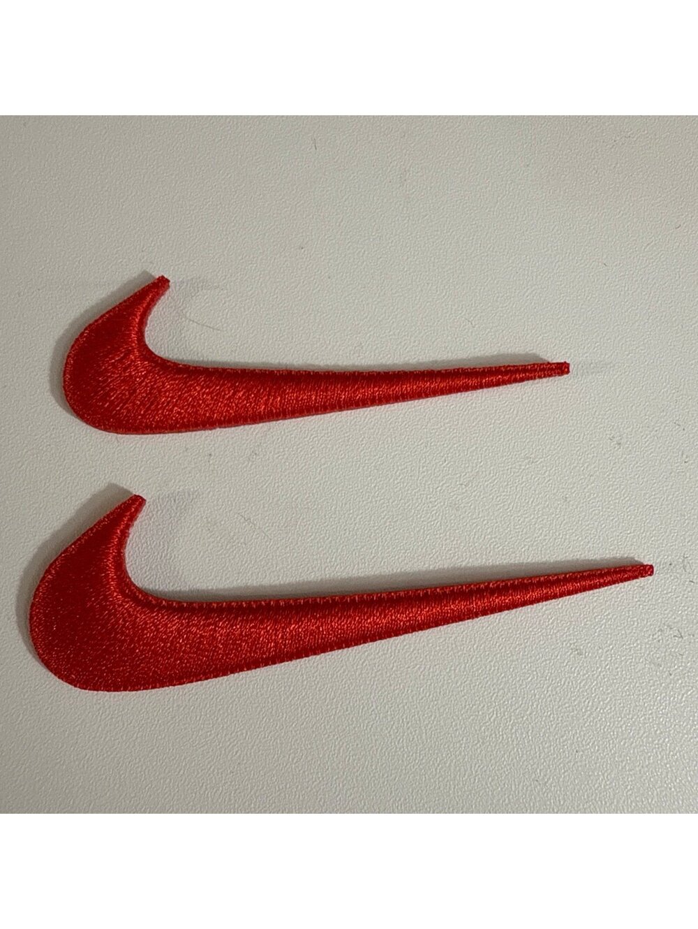 2 Pc of Nike Embroidered Swoosh Iron On Patches Red Patch 2.5 And 3 inches New
